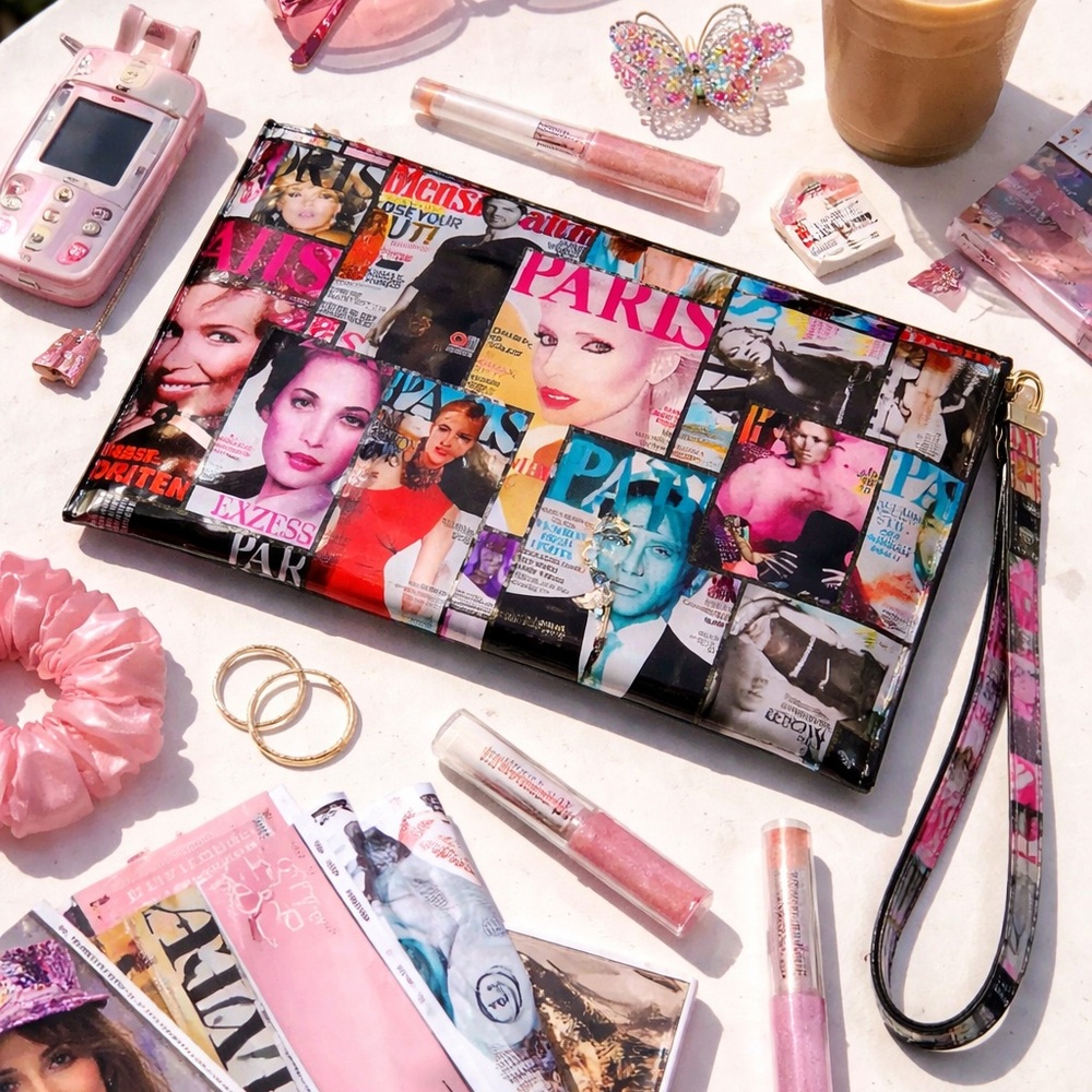 Y2K Paris Magazine Editorial Clutch Wristlet